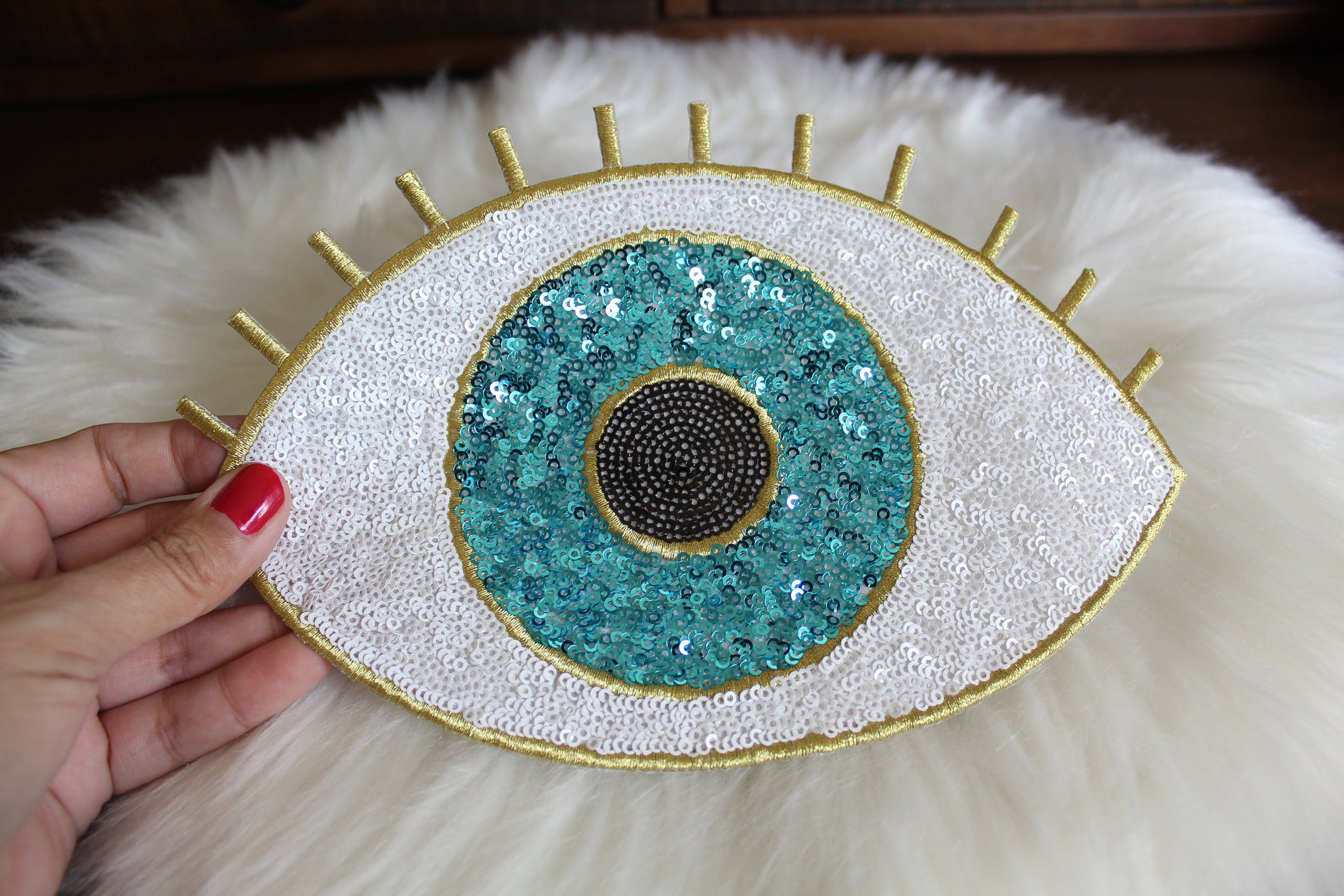 Wholesale FINGERINSPIRE 6PCS Egypt Evil Eye Patch 1.4x2.1 inch Blue Gold  Glass Rhinestone Applique Patch Eye Shape Exquisite Embroidered Sew On  Patches with Felt Back for Clothing Backpacks Embellishment 