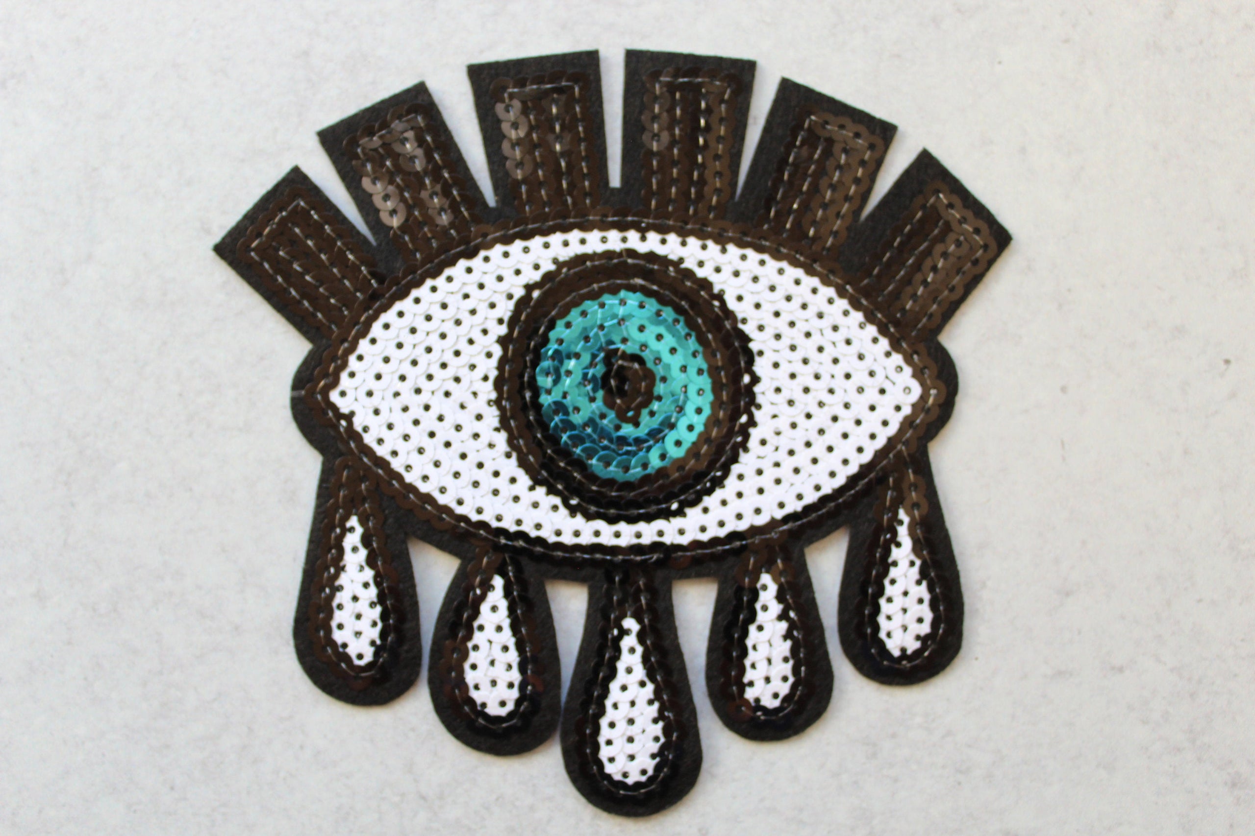 New Color 10 Sequin Blue/dark Gold Evil Eye Patch Iron -  Norway